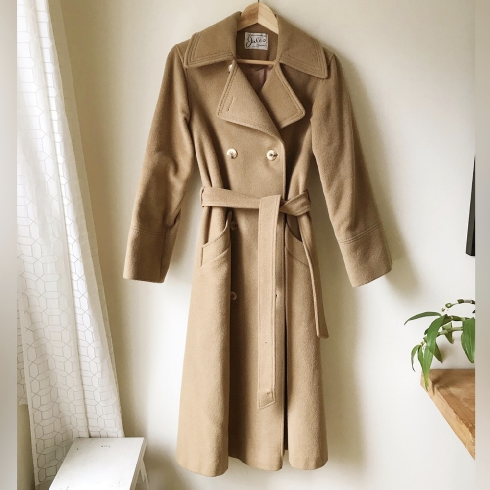 Vintage Wool & Mohair Camel Peacoat